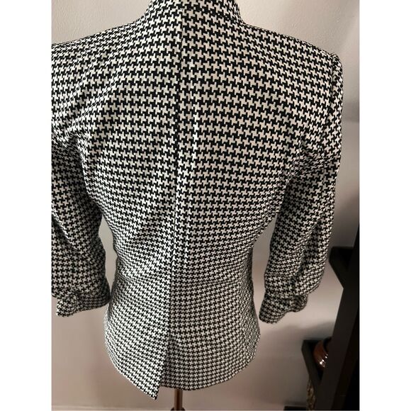 H&M black and white blazer 3/4 sleeve size 4 - Picture 2 of 5